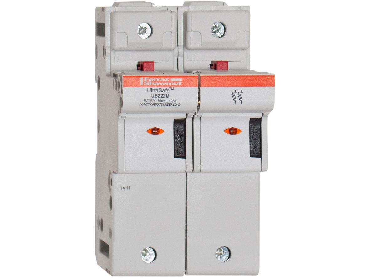 N331166 - modular fuse holder, UL+IEC, 2P, 22x58,DIN rail mounting,IP20,2 MS,indicators